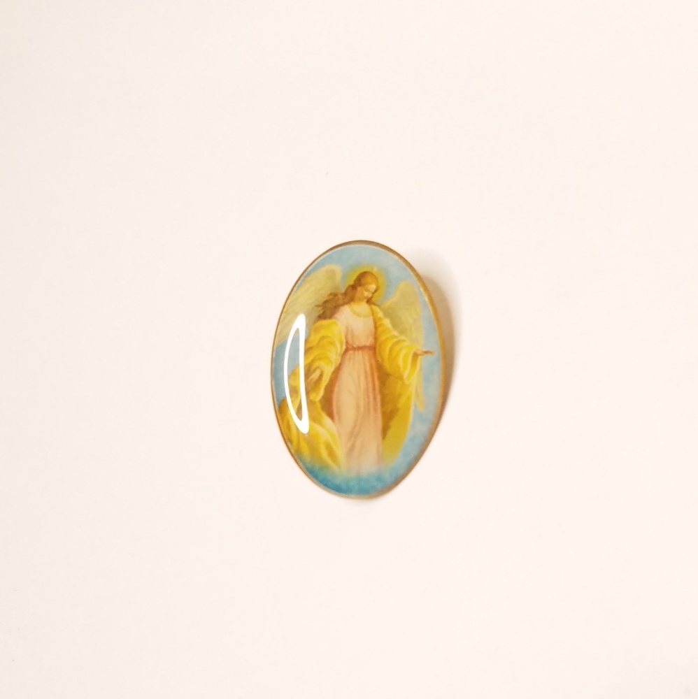 Vintage Guardian Angel Christian Religious Pin